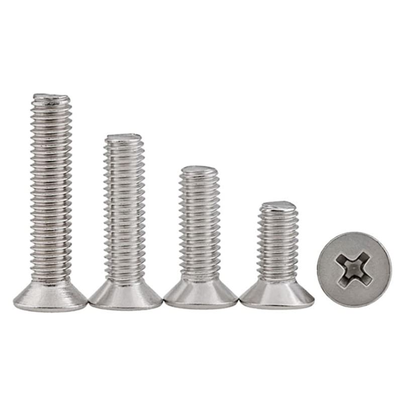 Image of Rely⇒VP INDUSTRIES (Pcs-25) M4x10mm CSK Phillips Head Screw Stainless Steel 304 | Countersunk Head Screws,Fully Thread,Machine Thread