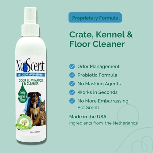 Image of No Scent Crate Kennel & Floor Cleaner for Dog Run, Cat Carrier, Hard Surface Pet Odor & Stain Management (2 Fl Oz / 59 mL)