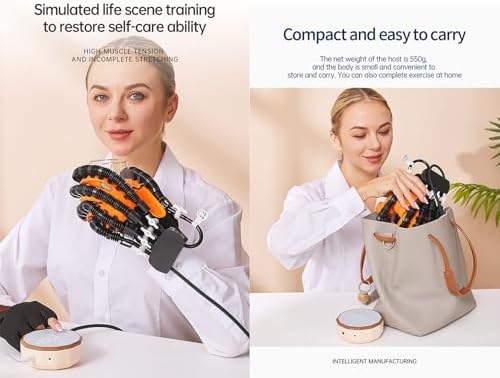 Rehabilitation Robot Gloves for Stroke & Arthritis, Hand Strengthening Device, Hemiplegia Therapy, Relieve Stiffness, Hand Exerciser Aid (Size S, Left Hand)