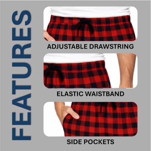 Hanes Ultimate Men's Flannel Pant, red Buffalo Plaid, Small - image 3