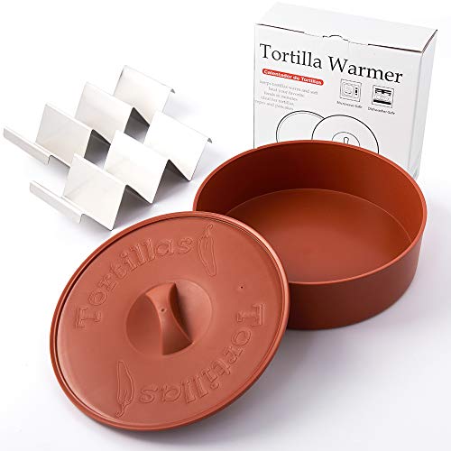 Tortilla warmer-10 inch Tortilla server & Taco Holder Set of 2-Mexican Food Container