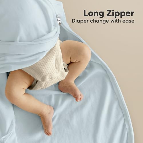 Image of 2-Pack Organic Baby Sleep Sacks, 100% Cotton 0.5TOG (Glacier, 6-18M) | Soft Breathable, Baby Wearable Blanket, Toddler Sleeping Sack 6-18 Months, Easy to Wear Transitional Swaddles for Newborns