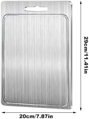 Miniatura 7 de DLYZAYE Tabla de cortar de acero inoxidable Tabla de cortar de acero inoxidable Tabla de cortar de metal de doble cara Tabla de cortar bloque de
