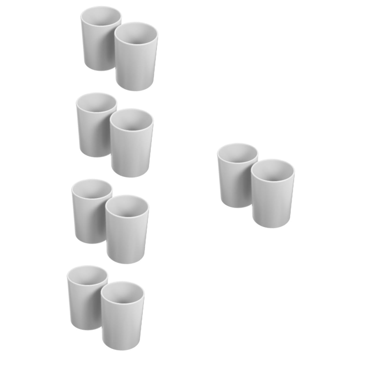 BEBEMOKO 10pcs Unbreakable Toothbrush Cups Grey Mouth Wash Cups for Bathroom Brushing Smooth for Daily Oral Care and