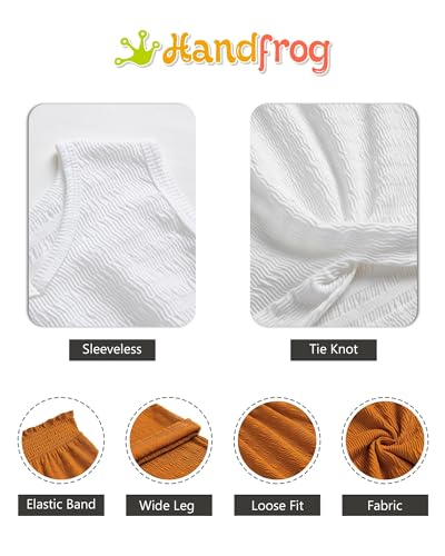 Image of Girls' Clothing Sets Sleeveless Bow Crop Top Wide Leg Linen Pants 2026 Summer Outfits Cute Kids Clothes