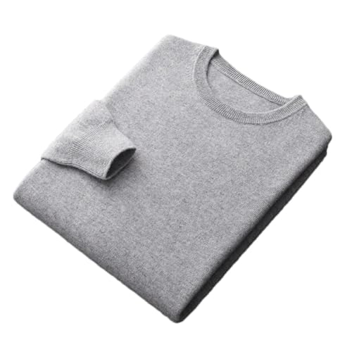 Men's Merino Wool Sweater with O-Neck, Knitted Long-Sleeved Pullover, Solid Color, Casual Fashion Top - Main Image