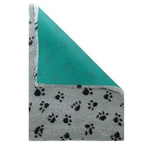 Medbed Premium – De medische hondendeken | VetBed | Wasbaar Vochtabsorberend | Antisliplaag | Isolerend | Antiallergeen | Ademend | Extreem robuust (70 x 100 cm, grijs met poten)