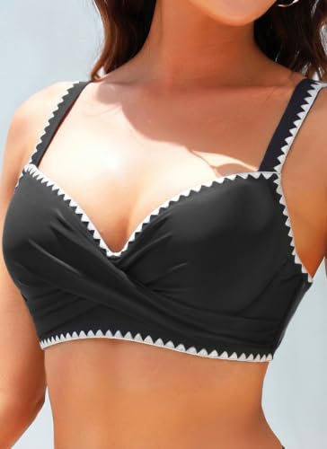 Image of Aqua Eve Women Underwire Bikini Top - Push Up Swimsuit Top Bra Padded Bathing Suit 2026 Twist Front Swimwear