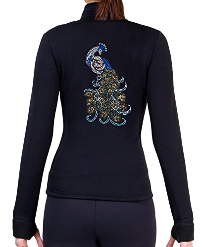 NY2 SPORTSWEAR Figure Skating Polartec Polar Fleece Jacket with Rhinestones JR21 - Adult Sizes - (Adult Large)