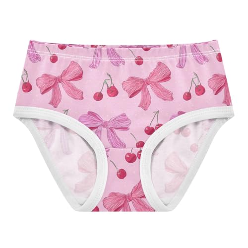 Wusikd Pink Bows Cherries Girls' Underwear Cotton Girls Briefs Soft Toddler Underwear 2T