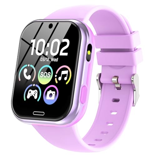 Montre Connectée Enfant - Smartwatch Téléphone Pour Fille Garçon avec Appel SOS, Réveil, Jeux, Montre Intelligente Enfants de 4 à 12 Ans Cadeau avec...