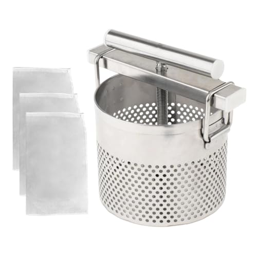 Perfk ステンレススチール製野菜水絞り器 丈夫で多用途なメッシュシリンダー 1.8L
