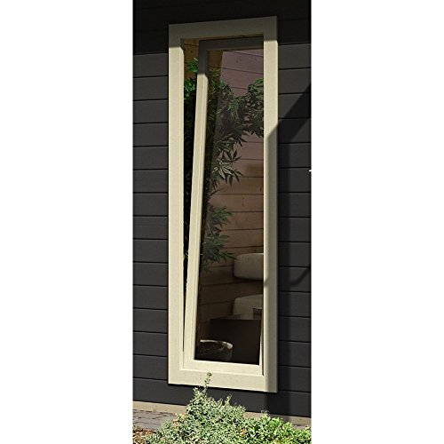 Preisvergleich Produktbild Karibu Fenster länglich groß 28 mm elfenbeinweiß