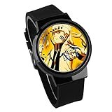 Fashion Anime Watch Naruto Peripheral Touch Screen LED Waterproof Watch,Black