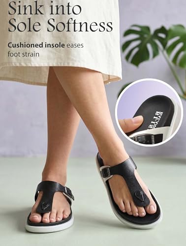 Image of Extra Super Soft Comfortable Cushion with Adjustable Strap Lightweight Sandal Waterproof Pain Relief Anti-Skid Sole Slipper OUTDoor INDoor Stylish Footwear for Women All-Day Comfort BB1105