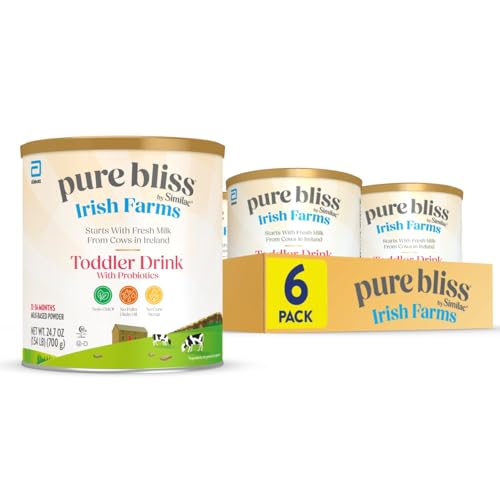 Pure Bliss by Similac Irish Farms Toddler Drink Easy to Digest Non-GMO Powder 24.7-oz Can Pack of 6