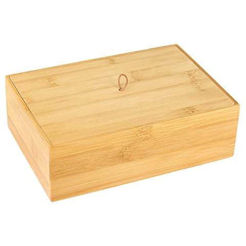 Schramm® Bambus Aufbewahrungsboxen mit Deckel rechteckig 3 Verschiedene Größen Organizer Ordnungsbox Cover
