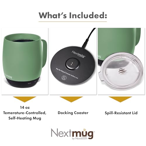 Image of Nextmug - Temperature-Controlled, Self-Heating Coffee Mug (Sage - 14 oz.)