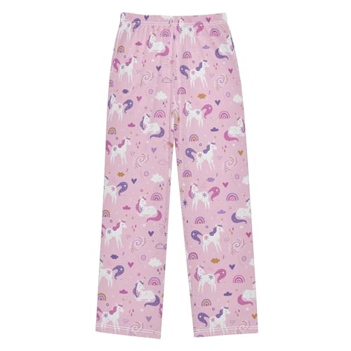 Boys' Pants Cute Unicorn Rainbow Cloud Star Long Bottoms Jogger Pants Elastic Waist Trousers with Pockets S-XL