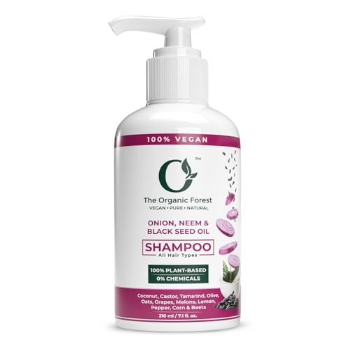100% Plant Based Onion Shampoo Enriched with Neem and Black Seed Oil - SLS Paraben & Sulfate Free Natural Hair Shampoo For Dandruff & Hairfall Control | Suitable for All Hair Types