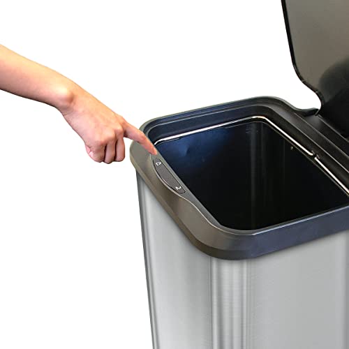 Glad GLD-74514 Stainless Steel Trash Can With Clorox Odor Protection | Touchless Metal Kitchen Garbage Bin thumb #7
