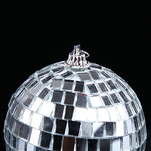 1 unidad de bola espejada plateada para discoteca, decoración colgante para fiestas, bodas, clubes nocturnos y festivales, para eventos de baile y decoración del hogar miniatura 2