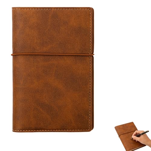 Sylkeov Cuaderno de Viaje Clásico en Cuero PU, Diario Personalizado y Recargable, excelente papel, Bloc de Notas para Escribir, Dibujar y Capturar Recuerdos, para Viajeros y Creativos