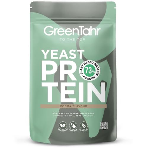 Green Tahr Proteína Vegana de Levadura Nutricional Sabor Chocolate, Proteína en Polvo Vegetal Sin Lactosa 73%, Sin Gluten ni Azúcares Añadidos, Proteínas para Masa Muscular, Vegan Protein Powder, 750g