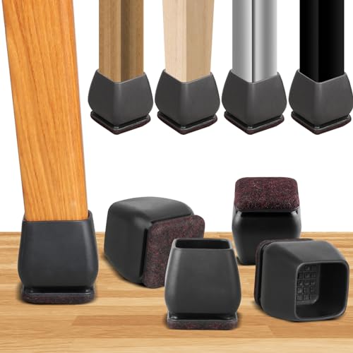 16PCS Square Chair Leg Floor Protectors for Hardwood Floors, Fit:1.1"-1.4"