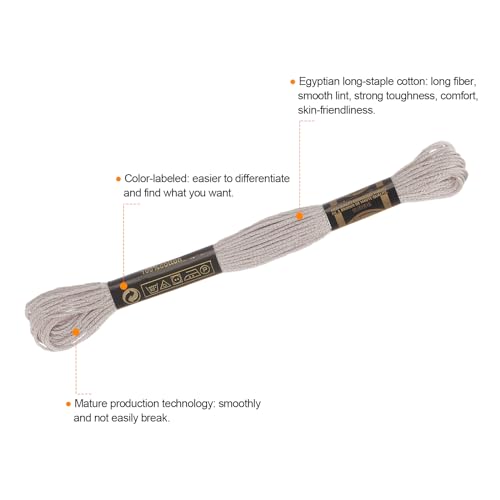 Image of HARFINGTON 12 Skeins Embroidery Floss 8.75yds(8m) Egyptian Long-Staple Cotton Cross Stitch Thread for Sewing DIY Bracelet Yarn String and Crafts, Dark Tan(6006)