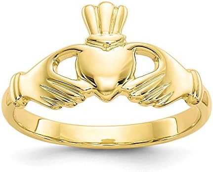 10k Yellow Gold Irish Claddagh Celtic Knot Band Ring Size 6.50 Fine Jewelry For Women Gifts For Her