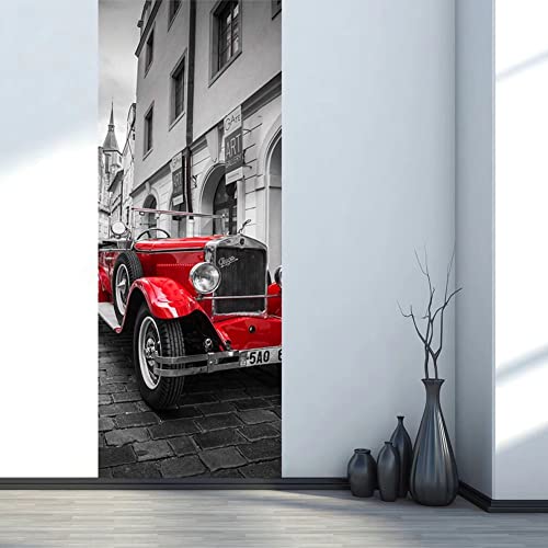Tifege Door Wall Mural Wallpaper Stickers Diy Home Decoration 3D Quote Poster Art Decor Removable Prague Square Pula Car 30.3X78.7 Dm038 #TOP2