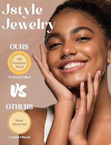 Jstyle 16G 10MM Septum Rings for Women Hypoallergenic Surgical Steel Septum Jewelry Heart Butterfly Nose Lip Piercing Hoop4