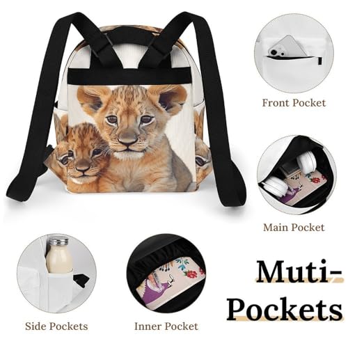 Mochila cómoda y práctica para portátil con tela impermeable de león 4