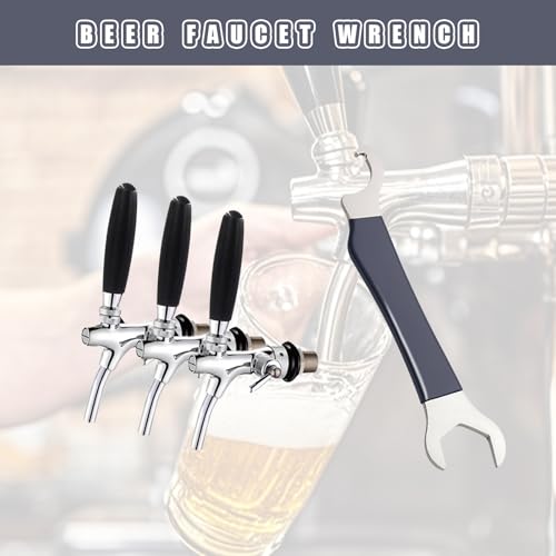 Image of Ziyuan Beer Faucet Wrench Tool - Heavy Duty Tap & Hex Nut Wrench - 2 Pack | Draft Beer Tap Wrench for Keg Couplers, Kegerator Accessories, Fits Standard Shank Nuts & Faucet Collars