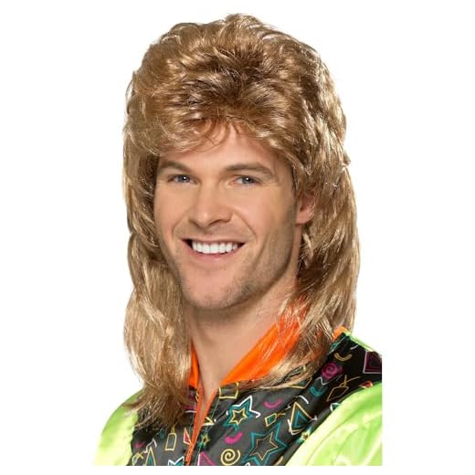 Smiffys mullet peruk med blonda höjdpunkter – brun