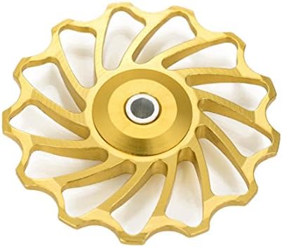 Dartphew Bike Accessories,Dartphew Outdoor Durable 13T Bike Rear Derailleur Bicycle Derailleur Guide Roller Ceramic Jockey Wheel For Outdoor Hiking Camping Hunting Cycling (Gold)