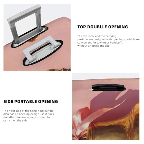 Large Golden Bell With A Ribbon Elastic Travel Luggage Covers Dustproof Scratch-Resistant Suitcase Protector Fit 22-24 Inch3