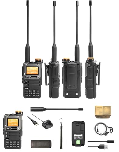 Quansheng UV-K5(8) Mini Walkie Talkie for Adults Long Range Type-C Charger 1600mAh AM/FM Multi-Band Transceiver Handheld Two Way Radios with Flashlight Li-ion Battery and Charger