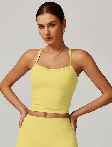 Image of QBGJTD Womens Longline Sports Bras Cross Back Active Gym Yoga Padded Workout Crop Tank Top with Built in Bra