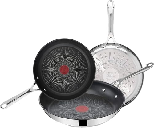 Tefal Jamie Oliver - Juego de 3 Sartenes 20/24/28 cm, Apto inducción...