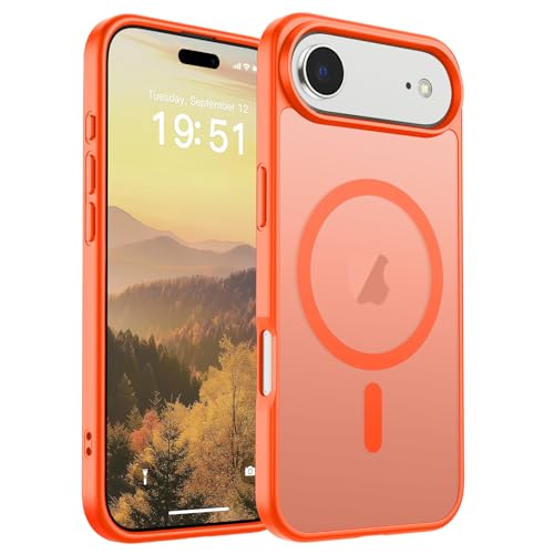 Image of SUPFINE Magnetic for iPhone Air Case (Compatible with MagSafe)(Military Grade Drop Protection) Slim Translucent Matte Shockproof with Anti-Fingerprint Phone Cover for 17 Air,Orange