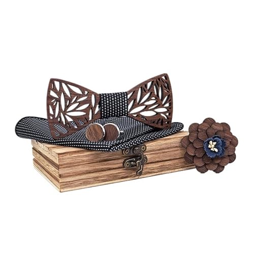 Nœud papillon en bois et cravate florale pour mariages et cérémonies