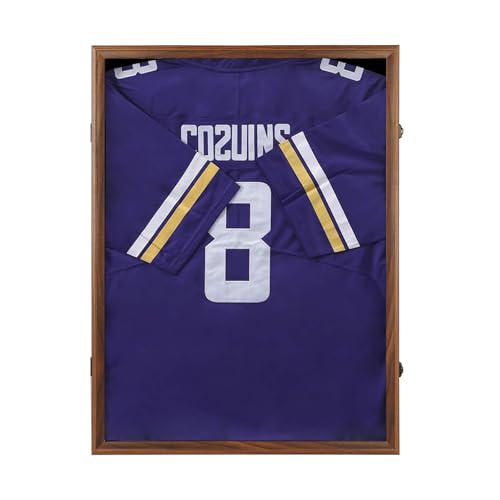 Image of Jinchuan Jersey Frame Display Case Large Frames Shadow Box Lockable with UV Protection for Baseball Basketball Football Soccer Hockey Sport Shirt Black