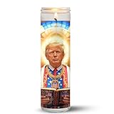 Saint Donald Trump Candle | Trump Merch, Gag Gifts for Men | 8” Unscented Glass Votive | President Gift for Conservatives, Republican Gift & Americana Décor