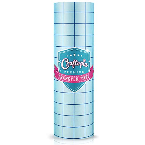 Craftopia Transfer Tape 12x12 Clear Vinyl Tape roll with Blue Alignment Grid Application