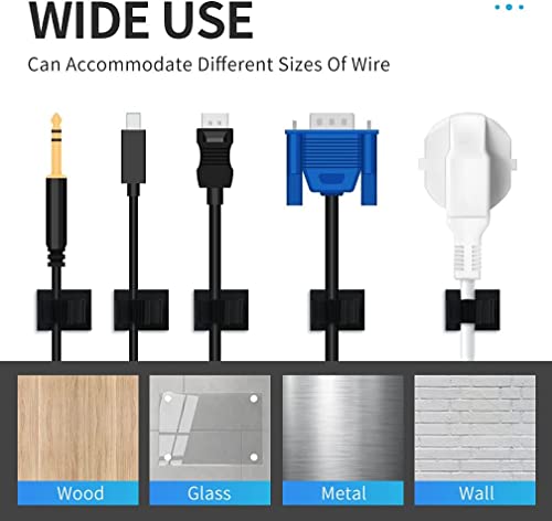 Viaky 30 Pcs Black Clips Self Adhesive Backed Nylon Wire Adjustable Cable Clips Adhesive Cable Management Drop Wire Holder #TOP3