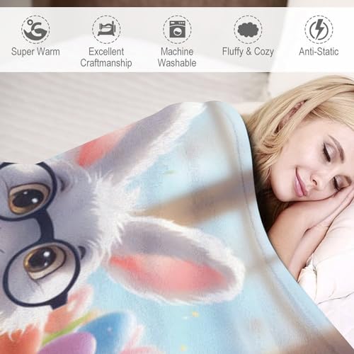 Manta de conejo suave 150x200 cm para cama y sofá 4