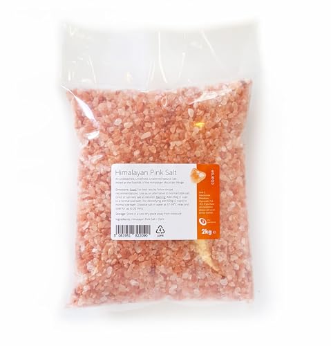 Himalayan Pink Salt Coarse Grade 2kg - Natural & Unrefined Pink Salt from the Himalayas