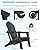 Folding Adirondack Chair with Dual Cup Holders, Ergonomic High Back HDPE Fire Pit Chair, 380lbs Capacity All-Weather Outdoor Patio Lounge Chair for Garden, Deck, Yard - Black